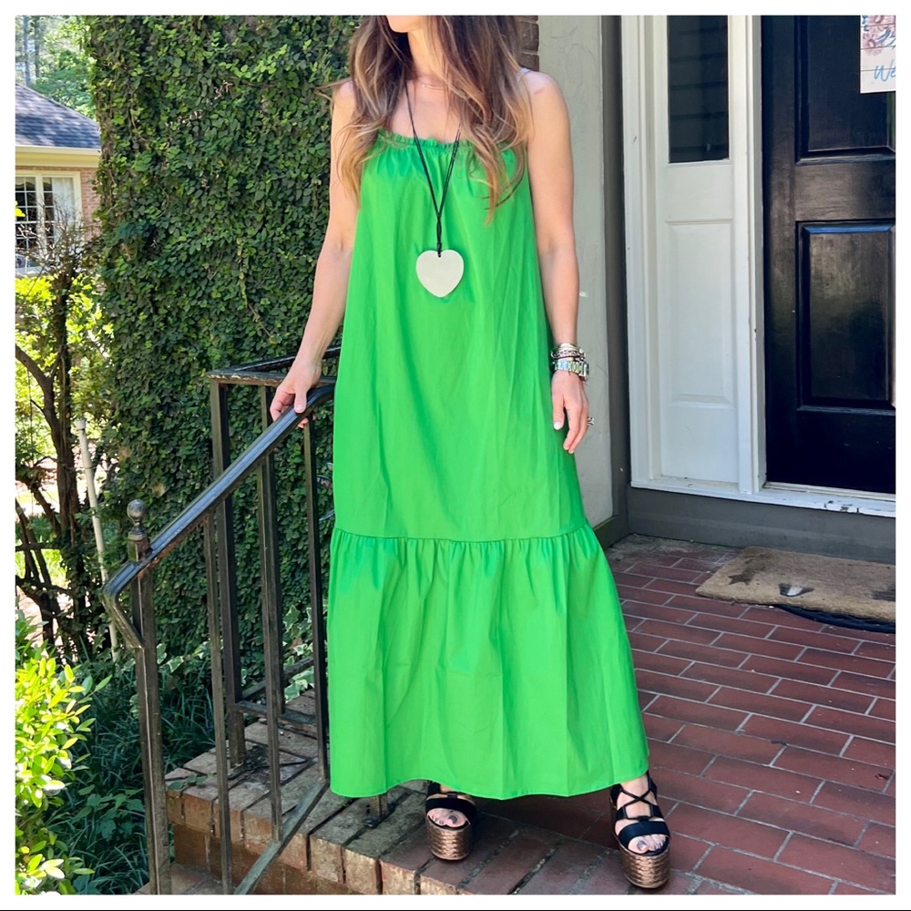 NWT this years Favorite Color! Sleeveless Ruffle Front Tier Maxi Dress L
